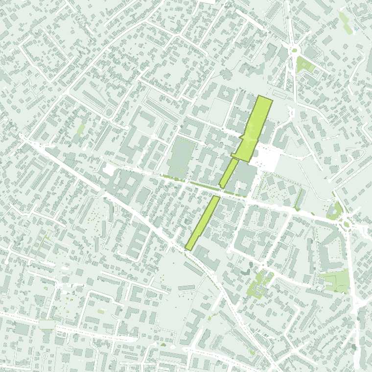 Plan du quartier de la résidence Verdalys, 94&nbsp;avenue du Président Georges Pompidou à Rueil-Malmaison&nbsp;: le parc Jacques Chirac commence devant la résidence&nbsp;; autour, le marché des Godardes, le complexe Alain Mimoun, le collège Les Bons Raisins, le centre culturel Edmond Rostand et la future gare de la ligne&nbsp;15.
